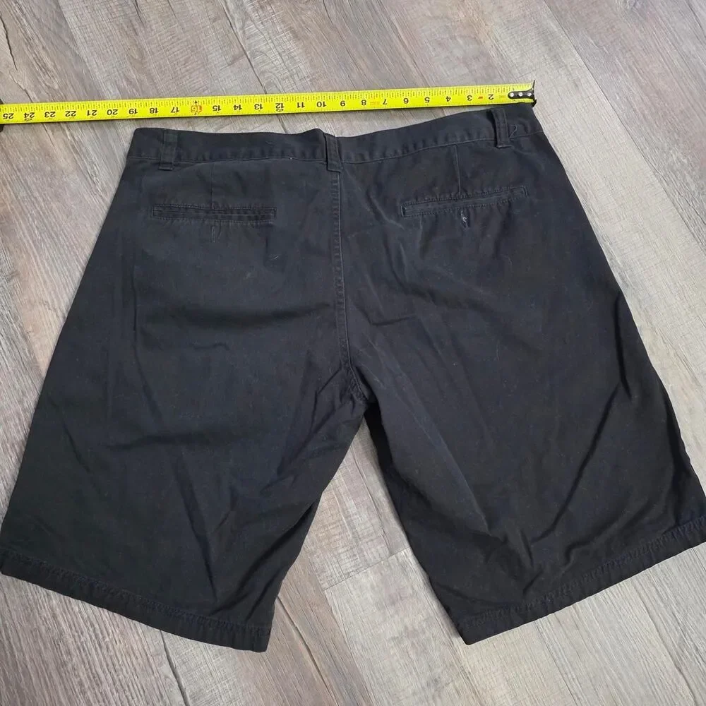 True Rock Mens Black Chino Shorts Size 40 Casual Flat Front